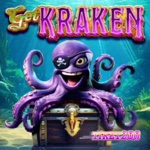 Tampilan visual slot bertema bawah laut Get Kraken dengan simbol Kraken yang mendominasi gulungan.